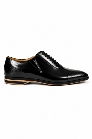 Cesare Paciotti Luxury Italian Men's Designer Shoes Magic Old Black Leather Oxfords (CPM2413)
