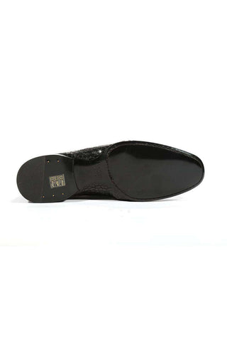 Cesare Paciotti Luxury Italian Men's Loafers Croc Embossed Cocco Lux Black PK Designer Shoes (CPM5448)