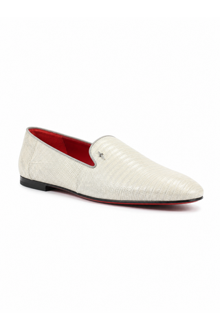 Cesare Paciotti Luxury Italian Teyus Perla Lizard Grey Loafers (CPM2337)