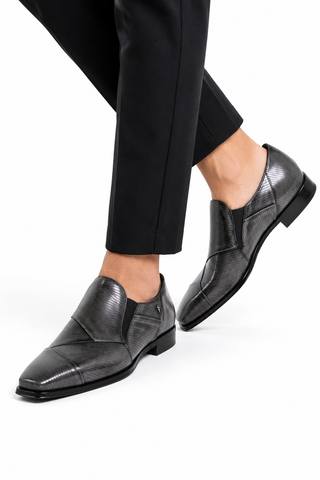 Cesare Paciotti Magic Old Antracite Leather Loafers (CPM2582)-Dellamoda