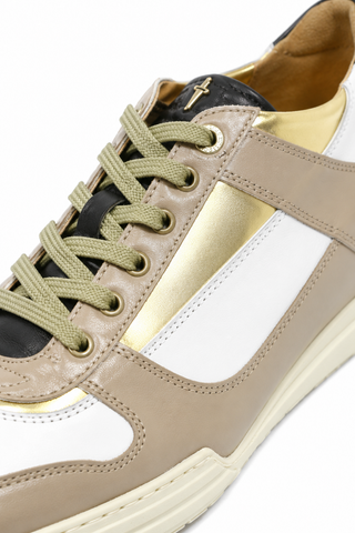 Cesare Paciotti Sand-White Oro Beige White Gold Sneakers (CPM5122)