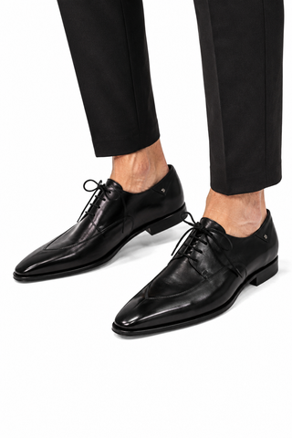 Cesare Paciotti Luxury Italian Men's Shine Black Oxfords (CPM5148)-AmbrogioShoes
