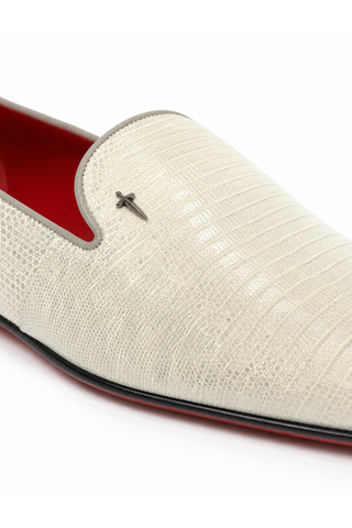 Cesare Paciotti Teyus Perla Lizard Grey Loafers (CPM2337)