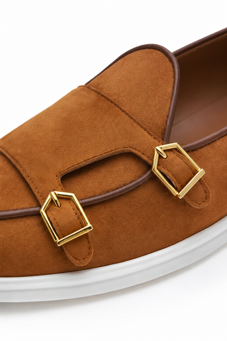 SUPERGLAMOUROUS Tangerine 7 Suede Double Monk-Strap-Dellamoda