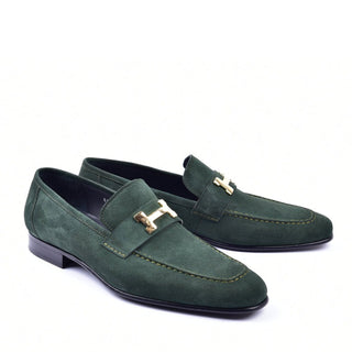 Corrente 5760 Men's Shoes Suede Leather H Buckle Loafers (CRT1311)-AmbrogioShoes