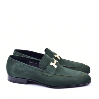 Corrente 5760 Men's Shoes Suede Leather H Buckle Loafers (CRT1311)-AmbrogioShoes