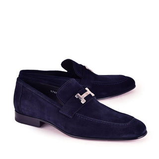 Corrente 5760 Men's Shoes Suede Leather H Buckle Loafers (CRT1311)-AmbrogioShoes