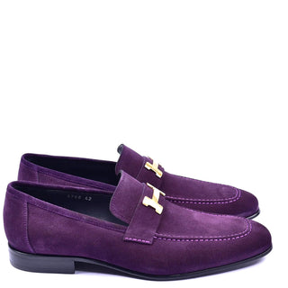 Corrente 5760 Men's Shoes Suede Leather H Buckle Loafers (CRT1311)-AmbrogioShoes