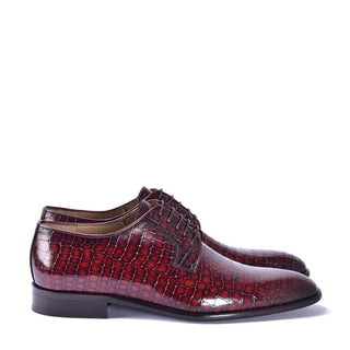 Corrente 6291 Men's Shoes Crocodile Print Calf-Skin Leather Derby (CRT1451)-AmbrogioShoes