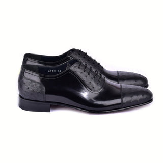 Corrente 6708 Men's Shoes Ostrich Skin & Calf-Skin Leather Oxfords (CRT1485)-AmbrogioShoes