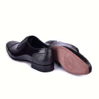 Corrente 6708 Men's Shoes Ostrich Skin & Calf-Skin Leather Oxfords (CRT1485)-AmbrogioShoes