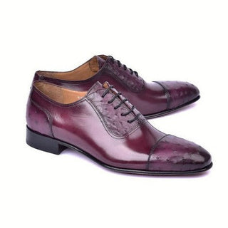 Corrente 6708 Men's Shoes Ostrich Skin & Calf-Skin Leather Oxfords (CRT1485)-AmbrogioShoes