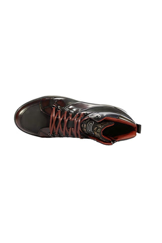 Dico by Corvari Mens Dover Bordo Burgundy Zippered High-Top Sneakers (COR1016)