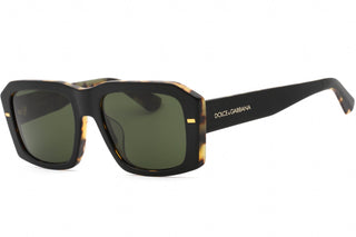 Dolce & Gabbana 0DG4430F Sunglasses Matte Black On Yellow Havana / Dark Green-AmbrogioShoes