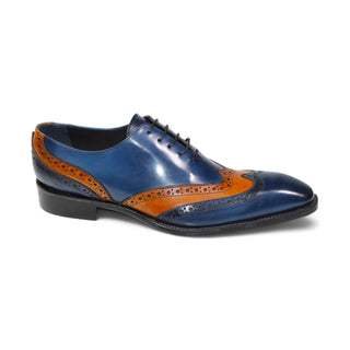 Duca Andora Navy/Gold Calf-Skin Leather Oxfords (D1142)