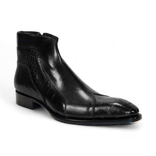 Duca Aprilia Men's Shoes Black Calf-Skin Leather Boots (D1125)-AmbrogioShoes