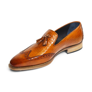 Duca Cosenza Men's Shoes Cognac Calf-Skin Leather Loafer (D1146)-AmbrogioShoes