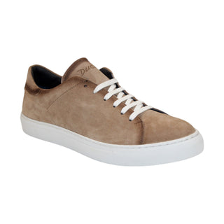 Duca Cremona Men's Shoes Beige Suede Leather Sneakers (D1148)-AmbrogioShoes