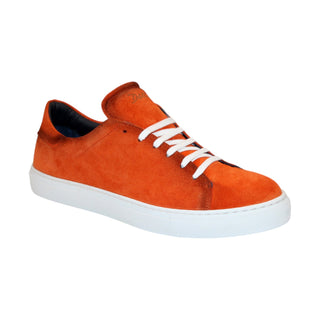 Duca Cremona Men's Shoes Orange Suede Leather Sneakers (D1149)-AmbrogioShoes