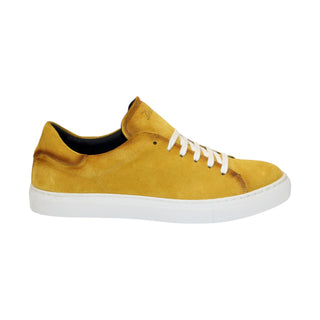 Duca Cremona Men's Shoes Yellow Suede Leather Sneakers (D1150)-AmbrogioShoes