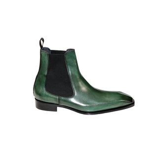 Duca Empoli Men's Shoes Green Calf-Skin Leather Boots (D1123)-AmbrogioShoes