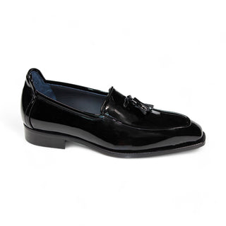 Duca Fano Men's Shoes Black Patent Leather-Velvet, Leather Lining Formal Loafers (D1138)-AmbrogioShoes