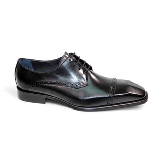 Duca Lombardi Men's Shoes Black Calf-Skin Leather Oxfords (D1157)-AmbrogioShoes