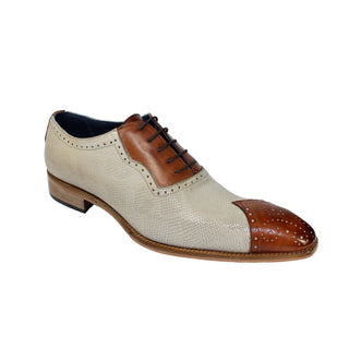 Duca Marino Brandy/Neutro Calf-Skin Leather/Snake Print Oxfords (D1049)