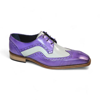 Duca Saranno Men's Shoes Lavender/Panna Calf-Skin Leather Oxfords (D1170)-AmbrogioShoes