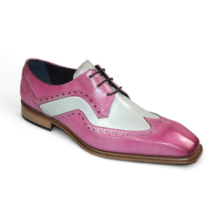 Duca Saranno Men's Shoes Pink/Panna Calf-Skin Leather Oxfords (D1171)-AmbrogioShoes