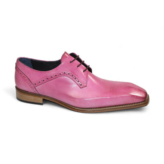 Pink calf-skin leather oxford shoe for men by Duca Spada, featuring Blake construction and Italian craftsmanship.