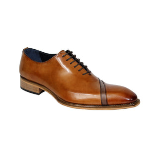 Duca Torre Men's Shoes Cognac/Brown Calf-Skin Leather Oxfords (D1115)-AmbrogioShoes