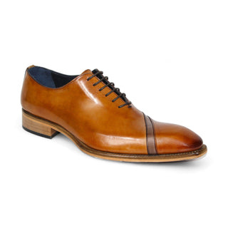 Duca Torre Men's Shoes Cognac/Brown Calf-Skin Leather Oxfords (D1115)-AmbrogioShoes