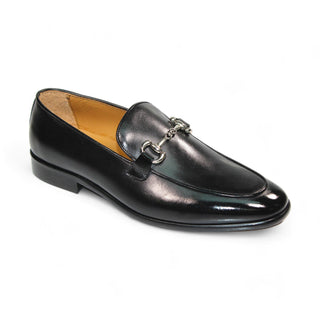 Black calf-skin leather loafer, Duca Vasto D1177, featuring Blake construction and Italian craftsmanship.