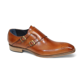 Duca Vergato Men's Shoes Brandy Calf-Skin Leather Monkstraps Oxfords (D1121)-AmbrogioShoes