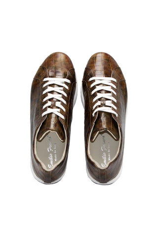 Emilio Franco Alfio Crocodile Embossed Leather Sneaker (EF1005)-AmbrogioShoes