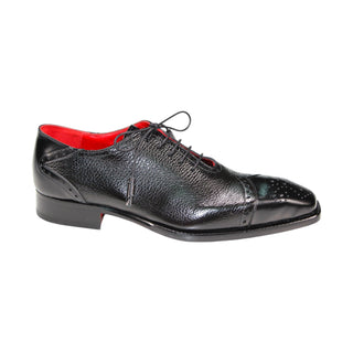 Emilio Franco Bosco Men's Shoes Black Calf/Deer Leather Oxfords (EF1204)-AmbrogioShoes