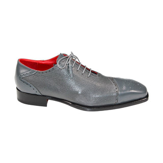 Emilio Franco Bosco Men's Shoes Grey Calf/Deer Leather Oxfords (EF1206)-AmbrogioShoes