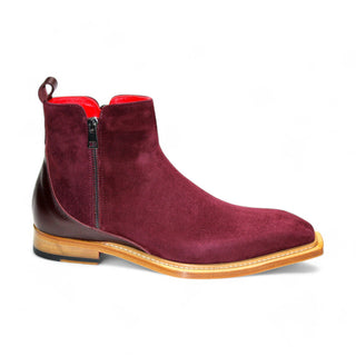 Emilio Franco Cesare Men's Shoes Burgundy Suede Boots (EF1155)-AmbrogioShoes