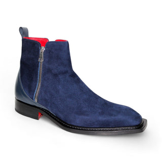 Emilio Franco Cesare Men's Shoes Navy Suede Boots (EF1156)-AmbrogioShoes