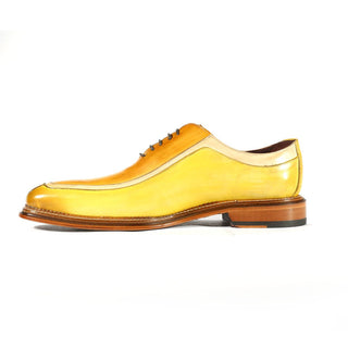 Emilio Franco Designer Shoes Men's Angelo Yellow Combo Calf-skin Leather Oxfords (EFS3527)-AmbrogioShoes