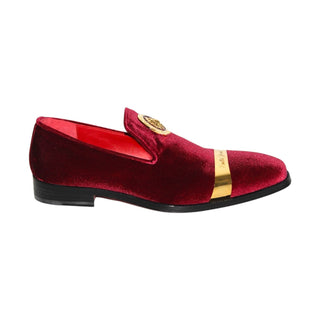 Emilio Franco EF13P Men's Shoes Burgundy Velvet Formal Loafers (EFC1001)-AmbrogioShoes