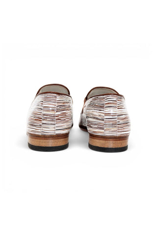 Emilio Franco EF439 Linen & Leather Horse-Bit Loafer-AmbrogioShoes