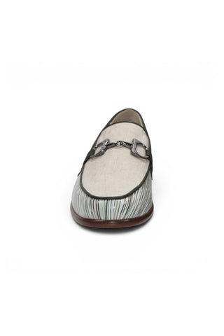 Emilio Franco EF439 Linen & Leather Horse-Bit Loafer-AmbrogioShoes