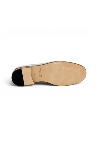 Emilio Franco EF439 Linen & Leather Horse-Bit Loafer-Dellamoda