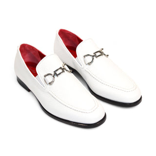 Emilio Franco Edgardo Men's Shoes White Deer-Skin Leather Loafers (EF1249)-AmbrogioShoes