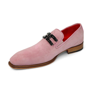 Emilio Franco Francesco Men's Shoes Rose Suede Leather Loafers (EF1215)-AmbrogioShoes