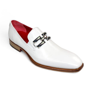 Emilio Franco Francesco Men's Shoes White Calf-Skin Leather Loafers (EF1250)-AmbrogioShoes