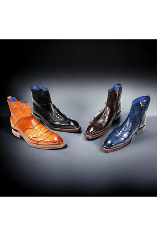 Emilio Franco Lucio Embossed Leather Boot (EF1216)-AmbrogioShoes