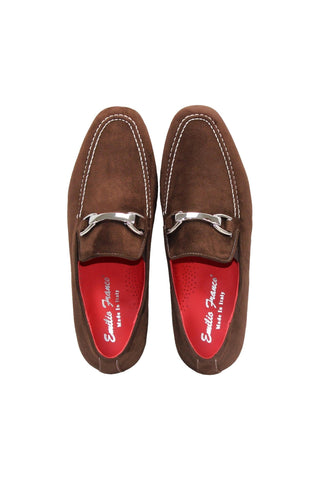 Emilio Franco Nino II Suede Horse-Bit Loafer-Dellamoda